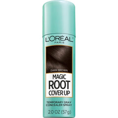 L'Oreal Paris Root Cover Up bottle in dark brown delivering quick, natural-looking gray coverage.