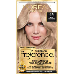 L'Oreal Paris Superior Preference ash blonde 8A color application with no-drip gel