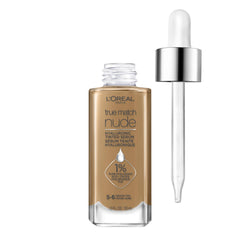 L'Oreal Paris True Match Nude Hyaluronic Tinted Serum Foundation bottle with hydrating glow