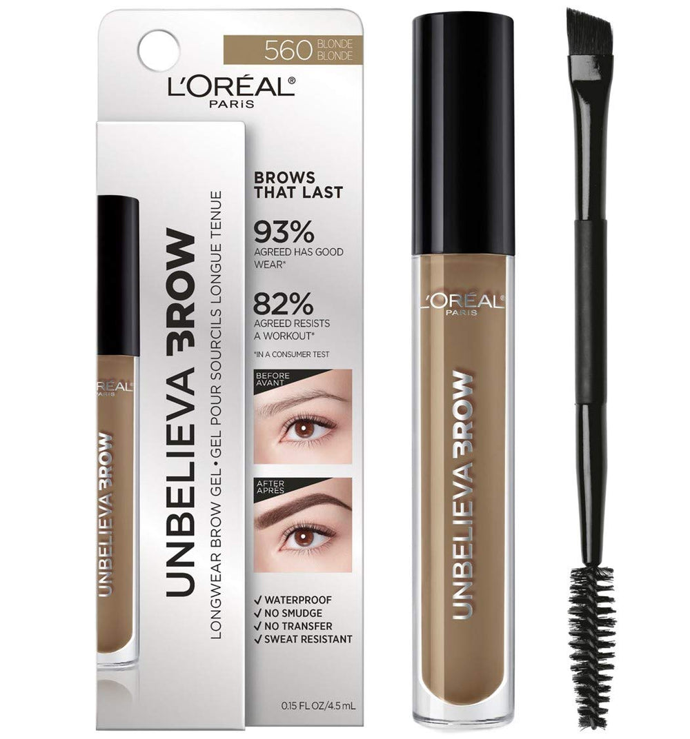 L'Oreal Paris Unbelieva-Brow wand close-up shows precision applicator for define-and-fill brows.
