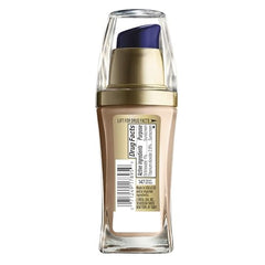 L'Oreal Paris Visible Lift Serum Absolute Foundation swatch on skin showing smoother, brighter tone.