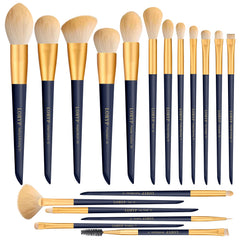 LORYP 18-piece makeup brush set ready for professional face applications with precision foundation