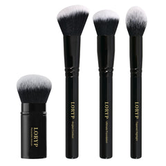 LORYP 4 Pcs Full Face Brush Set for on-the-go touch-ups and versatile makeup application.