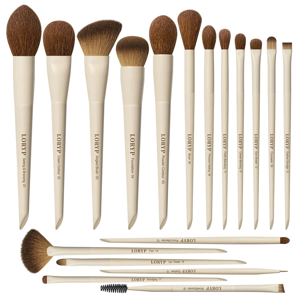LORYP makeup brushes set 18-piece complete toolkit for professional-looking makeup application