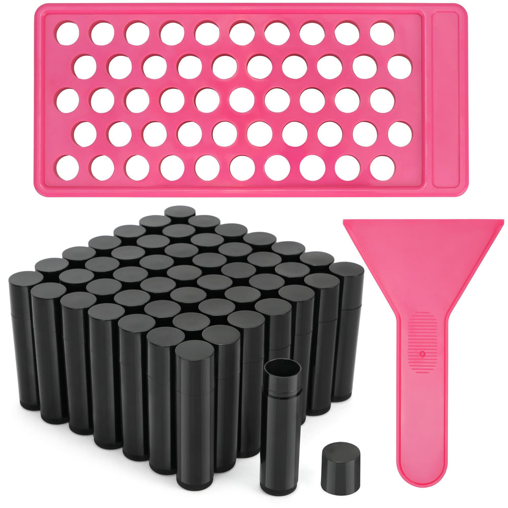 LotFancy filling-tray-setup demonstrates efficient, mess-free lip balm filling.