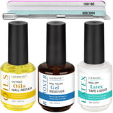 LOUINSTIC 3-in-1 Gel Nail Remover Kit bottle for quick, gentle at-home gel removal.
