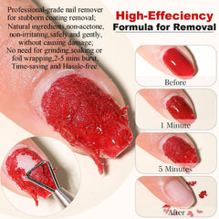 LOUINSTIC nail file in action adds shaping touch during at-home gel removal.