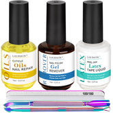LOUINSTIC Gel Polish Remover bottle shines, enabling quick, non-acetone gel polish removal at home.