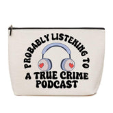 Lovdazzles funny quotes makeup bag front view for daily organization