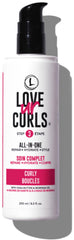 Love Ur Curls all-in-one curl cream bottle for defined, soft curls without crunch.