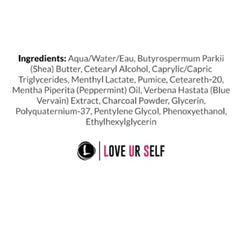 Love Ur Curls Exfoliating Scalp Scrub close-up shows peppermint oil cooling on the scalp