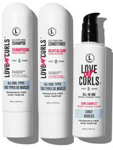 Love Ur Curls fragrance-free shampoo bottle angled for easy detangling and cleansing.