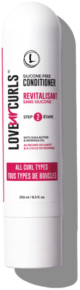 Love Ur Curls hydrating detangling conditioner bottle promotes soft, defined curls
