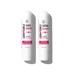 Love Ur Curls shampoo bottle closeup demonstrates gentle cleansing for curls