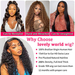 Lovelyworld Deep Wave Lace Front Wig 30in inner lace cap creates seamless scalp illusion.