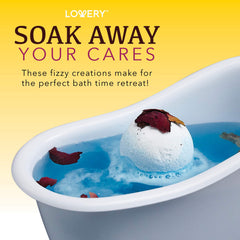 LOVERY purple lavender jasmine bath bomb calming aroma and gentle hydration.