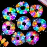 LovesTown 8pcs LED scrunchies pack glowing for night parties and concerts.