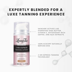 Loving Tan 2Hr Express Self-Tanner Lotion hydrating ingredients nourish skin while tanning