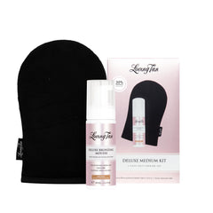 Loving Tan Deluxe Bronzing Mousse bottle front shows natural sunless color.