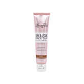 Loving Tan Deluxe Face Self Tanner packaging shows a compact travel-friendly tube for on-the-go tanning.