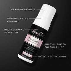 Loving Tan Platinum color guide on face ensures even coverage