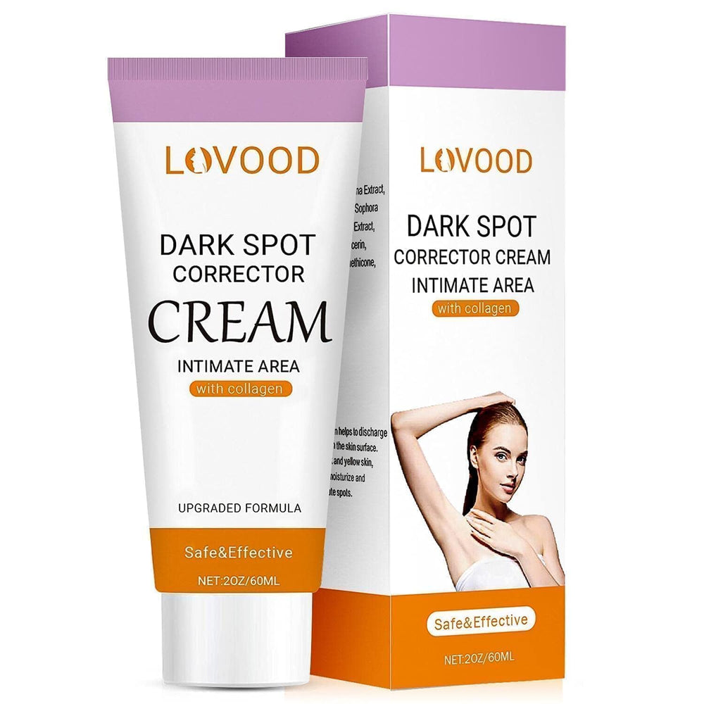 LOVOOD Dark Spot Corrector Cream bottle closeup showing premium formula for targeted skin care