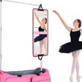 LPHUMEX portable pink full-length mirror, 33x13 inches, ideal for last-minute stage touch-ups.