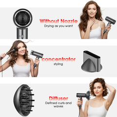 lpstea 360-degree magnetic nozzle concentrates airflow for targeted styling.