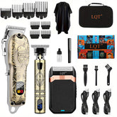 LQT hair clippers set LED display close-up shows battery status for easy charging planning