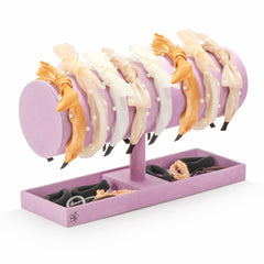 LS Lulu & Summer Headband Holder Organizer purple display shelf showing organized accessories for easy access