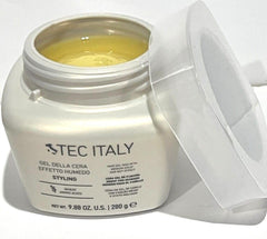 LSDGUS Tec Italy styling gel yellow packaging enables convenient on-the-go styling.