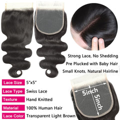 Lucasha 5x5 Swiss lace closure closeup light brown lace for seamless parting.