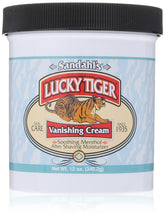 Lucky Tiger Sandahl's Vanishing Cream jar with menthol for refreshing post-shave cooling.