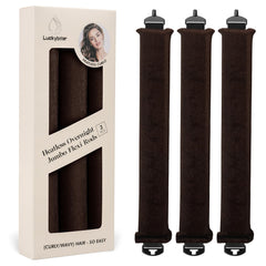 Luckybear overnight heatless curler 3pcs pack shows soft velvet satin for snag-free styling