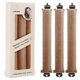 Luckybear overnight heatless curler jumbo khaki set for easy, damage-free curls overnight