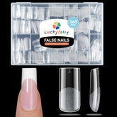 Luckyfairy medium square nail tips 360pc set for at-home extensions.