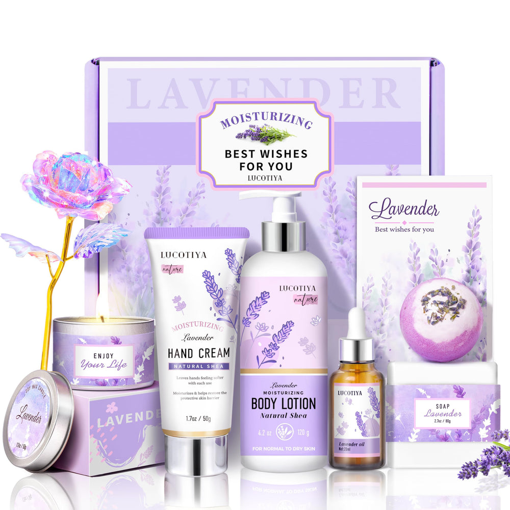 LUCOTIYA lavender spa gift box – calming at-home self-care experience