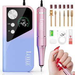 LUELLE electric nail file 45000 RPM for fast shaping.