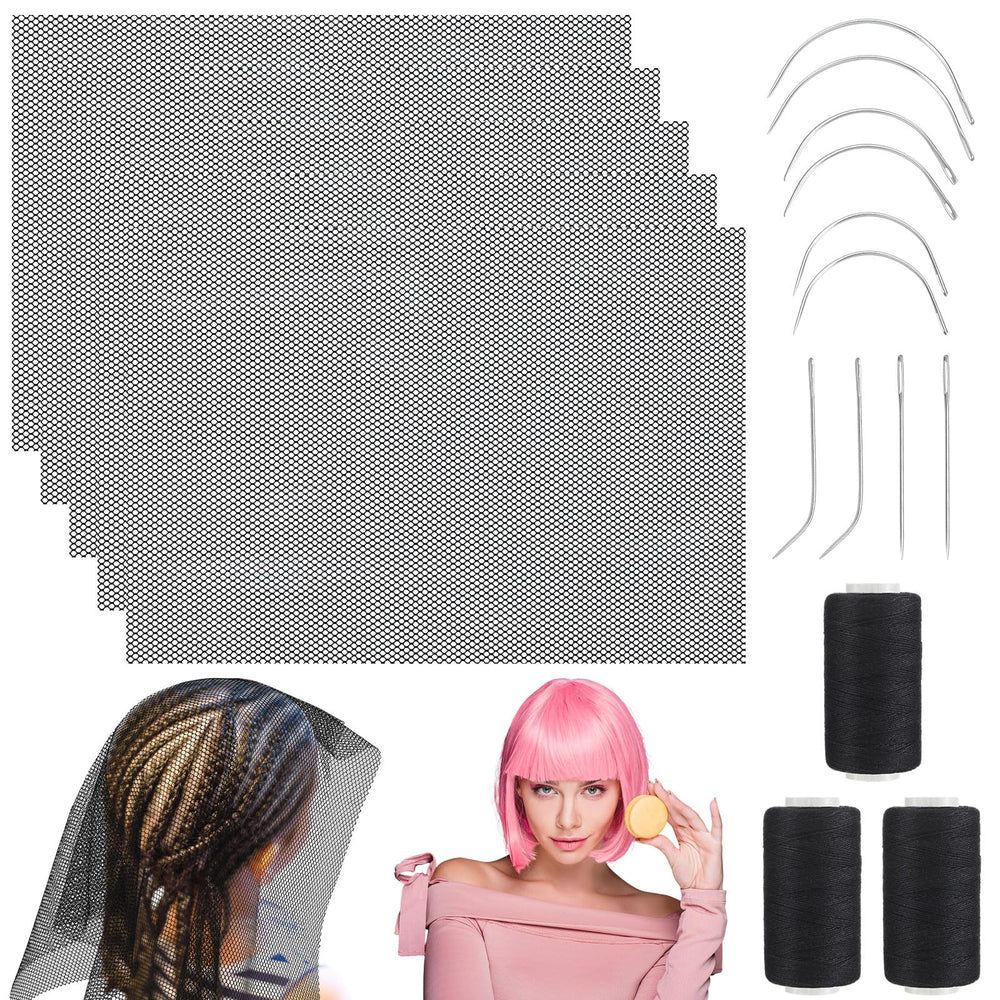 Luinabio 18-pcs wig sewing kit weaving nets for durable hairwork and easy fabrication