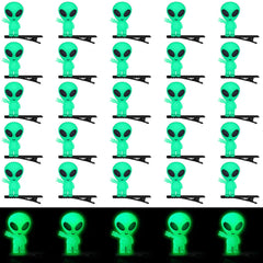 Luinabio alien hair clip glow green, adds subtle cosmic shine for parties
