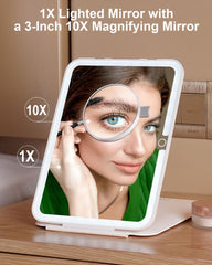 LUKYMIRO 10X magnifying mirror attaches for precise eyeliner and mascara.