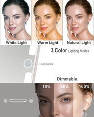 LUKYMIRO travel mirror open with 10X magnifier for close-up makeup.
