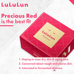 Lululun Precious Moist mask being applied for a hydrating routine.