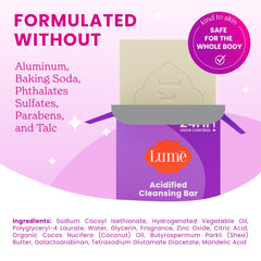 Lume Acidified Bar Lavender Sage used as shampoo bar demonstrates versatile cleansing.
