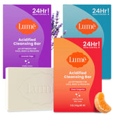 Lume acidified bar Tangerine packaging showing triple-milled formula and odor control promise