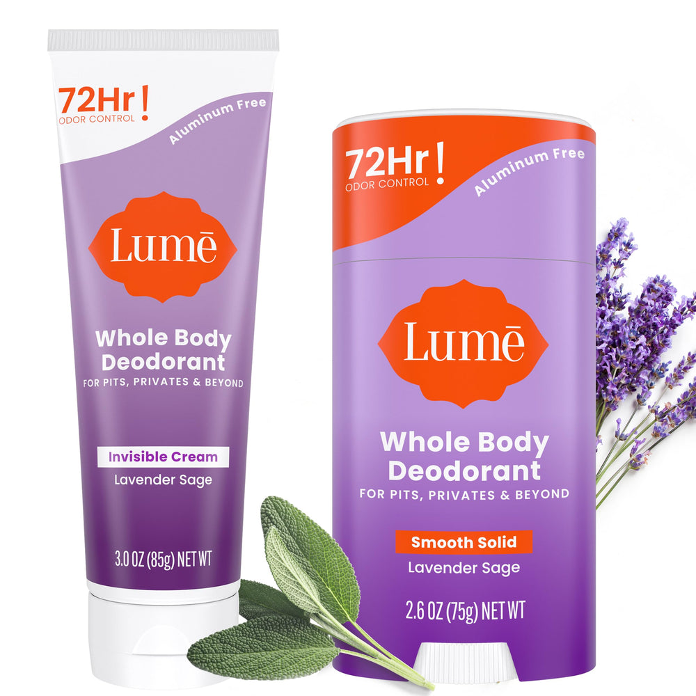 Lume cream tube Lavender Sage 3oz for smooth, skin-safe odor reduction