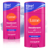 Lume Deodorant Plus smooth solid stick delivers long lasting odor and sweat control