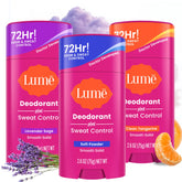 Lume Deodorant Plus sweat-control smooth solid bottle shows long-lasting odor support