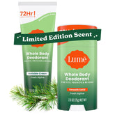 Lume Fresh Alpine tube close-up showing all-day odor control across areas.