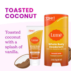 Lume invisible cream tube rub-in texture for quick odor control on skin.